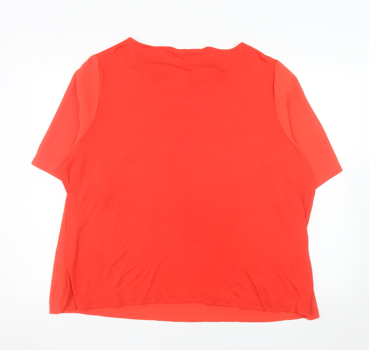 St. Bernard Women’s Red Short Sleeve Basic Blouse Size 2XL