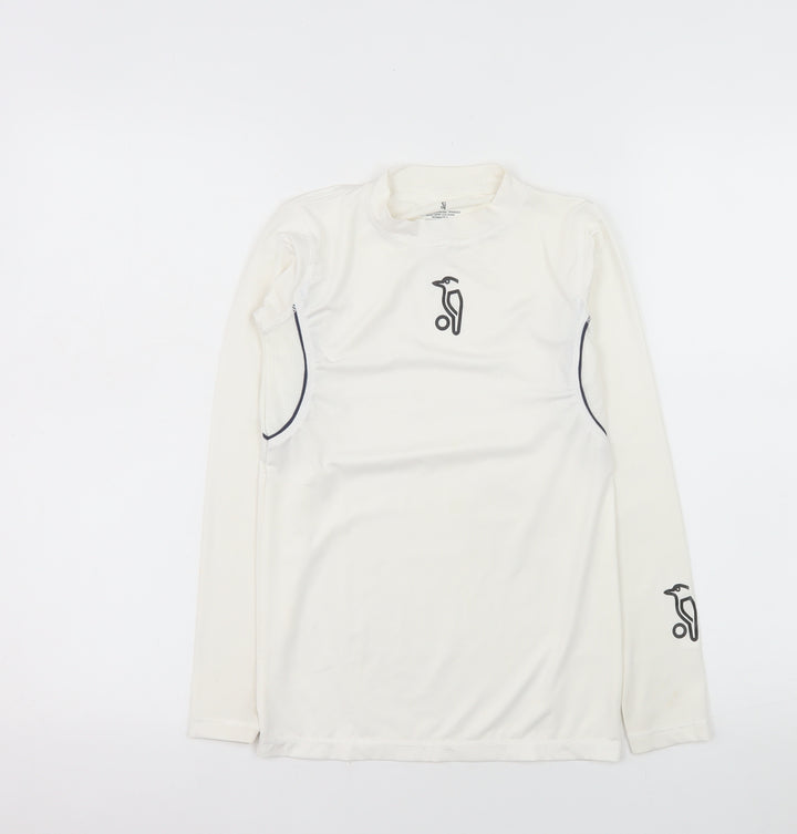 Original Penguin Boys Ivory Long Sleeve Athletic Top Size 10-11Y Lightweight Stretch
