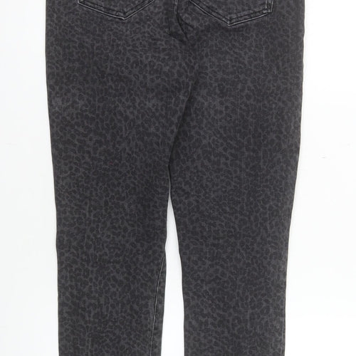 Mint Velvet Womens Black Leopard Skinny Jeans Size 12R