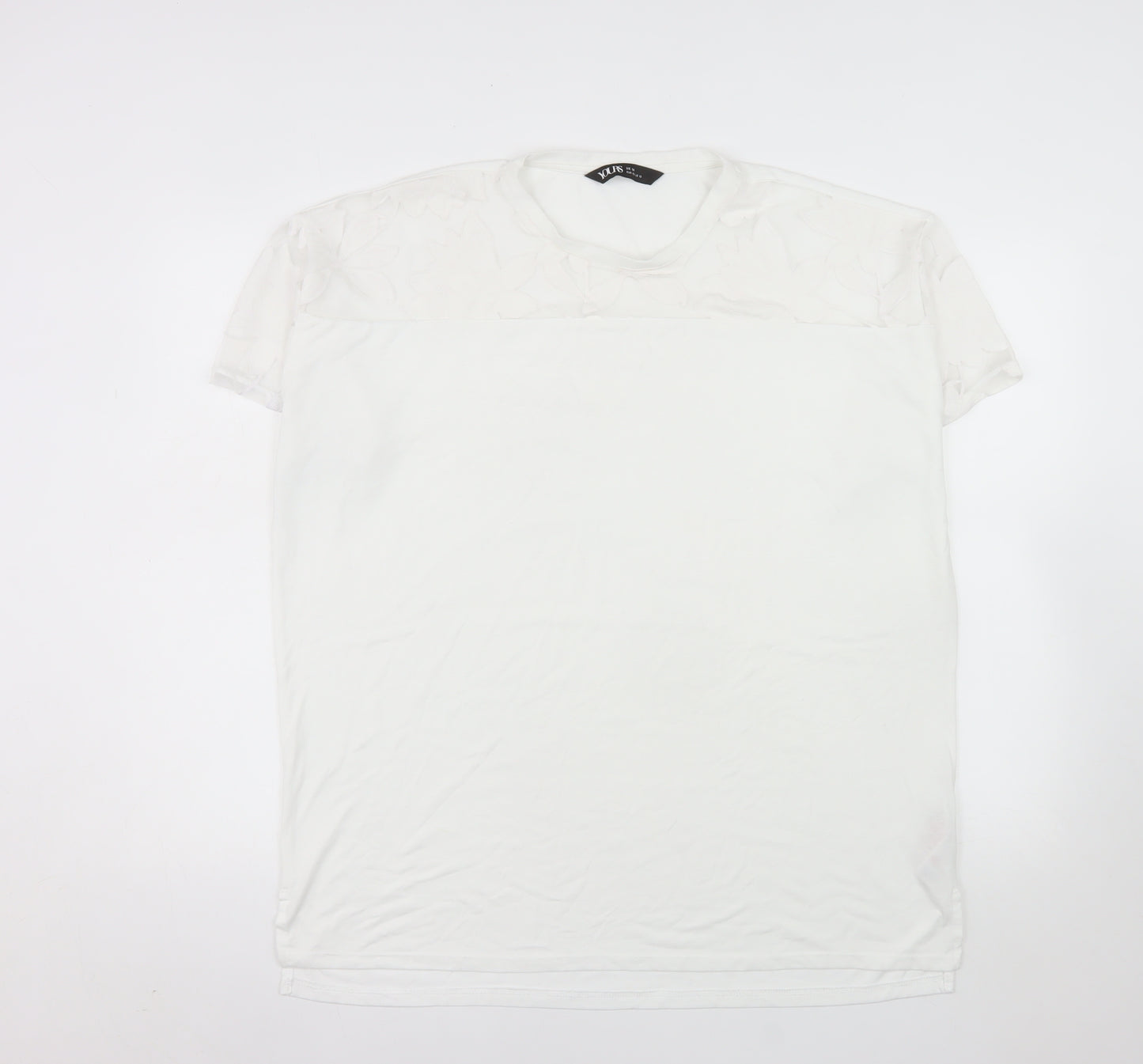 Yours Women’s White Size 14 Short Sleeve Basic T-Shirt