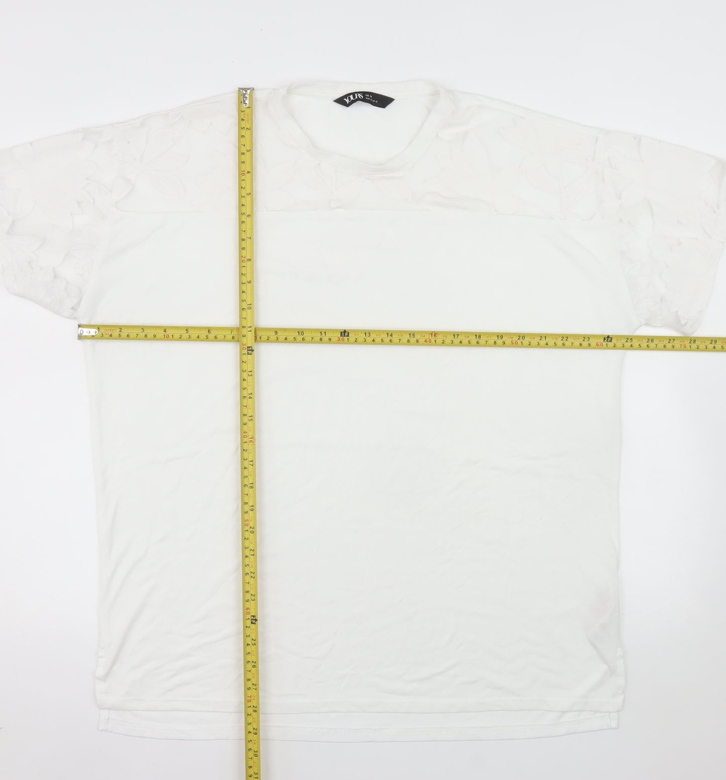 Yours Women’s White Size 14 Short Sleeve Basic T-Shirt