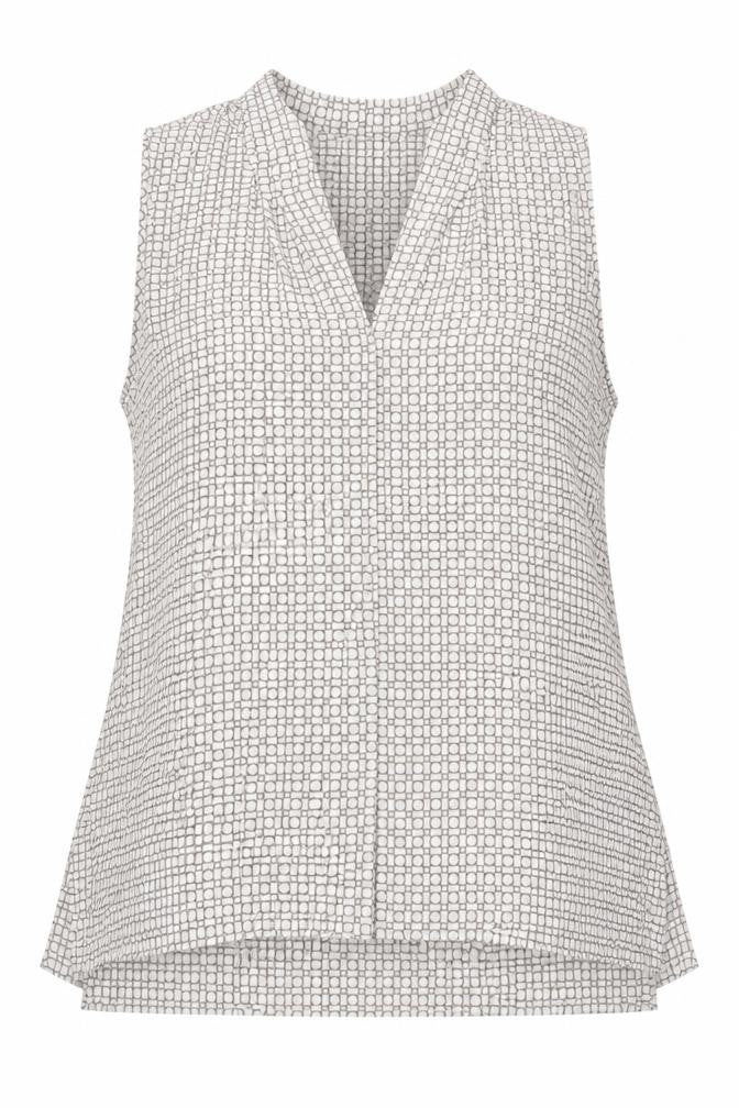 Ann Taylor Petite Women's Grey Sleeveless V-Neck Blouse Size L