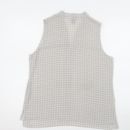 Ann Taylor Petite Women's Grey Sleeveless V-Neck Blouse Size L