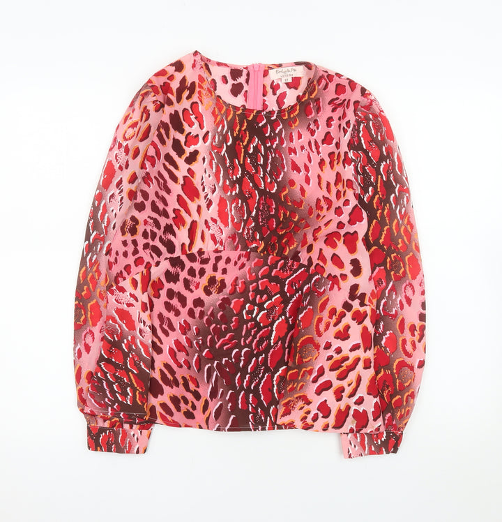 Emily & Me London Women’s Pink Animal Print Blouse Size 12