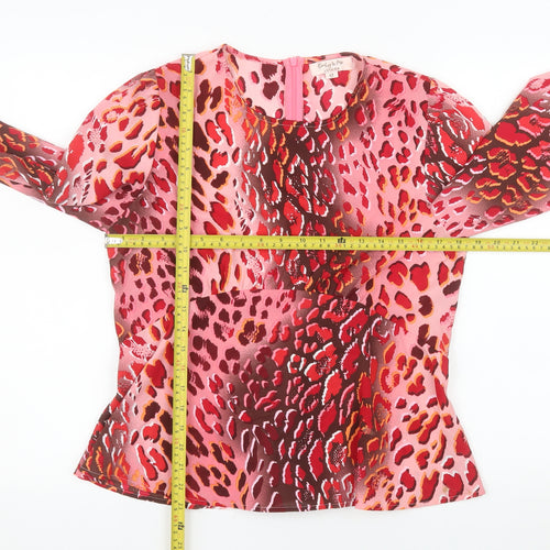 Emily & Me London Women’s Pink Animal Print Blouse Size 12