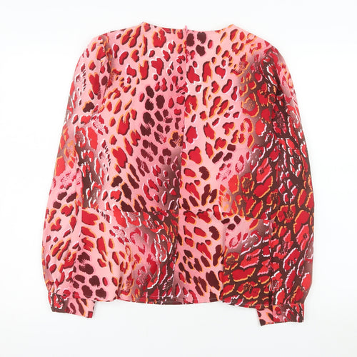 Emily & Me London Women’s Pink Animal Print Blouse Size 12