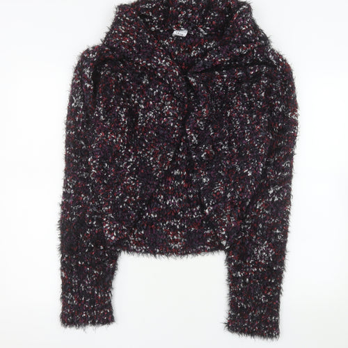J'aime Lavie Paris Womens Multicoloured Size 14 Cowl Neck Chunky Knit Cardigan