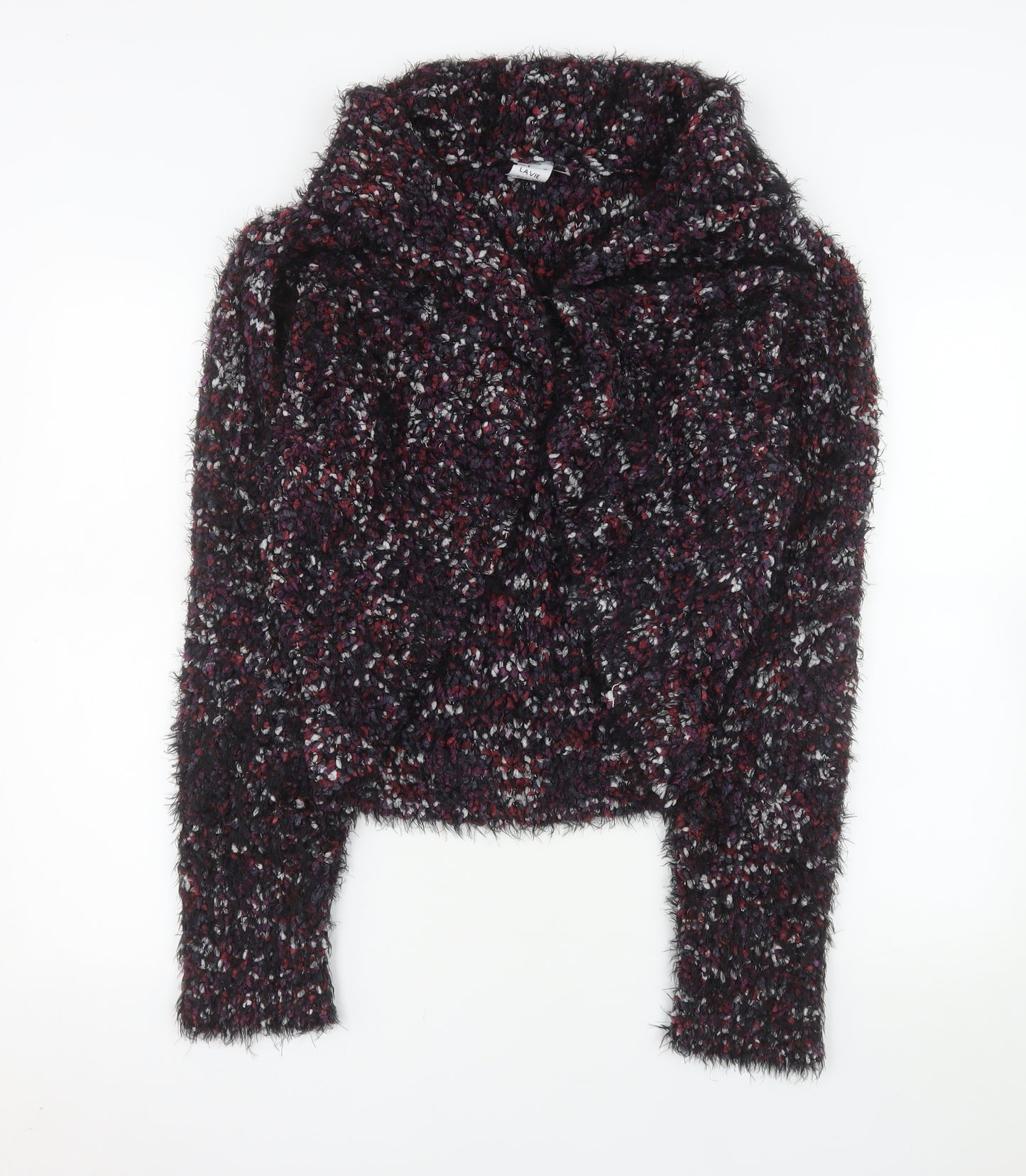 J'aime Lavie Paris Womens Multicoloured Size 14 Cowl Neck Chunky Knit Cardigan