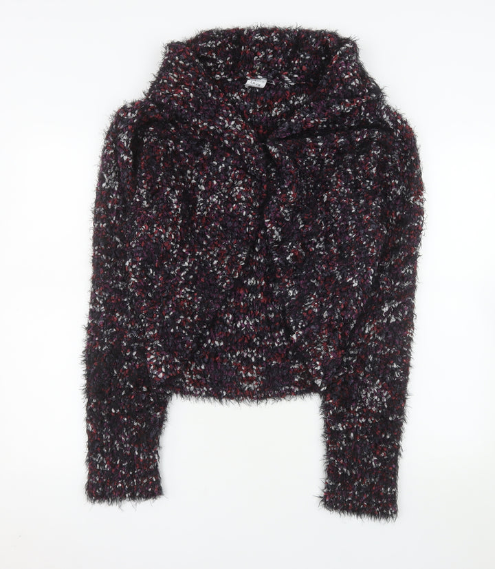 J'aime Lavie Paris Womens Multicoloured Size 14 Cowl Neck Chunky Knit Cardigan