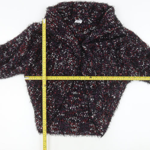 J'aime Lavie Paris Womens Multicoloured Size 14 Cowl Neck Chunky Knit Cardigan
