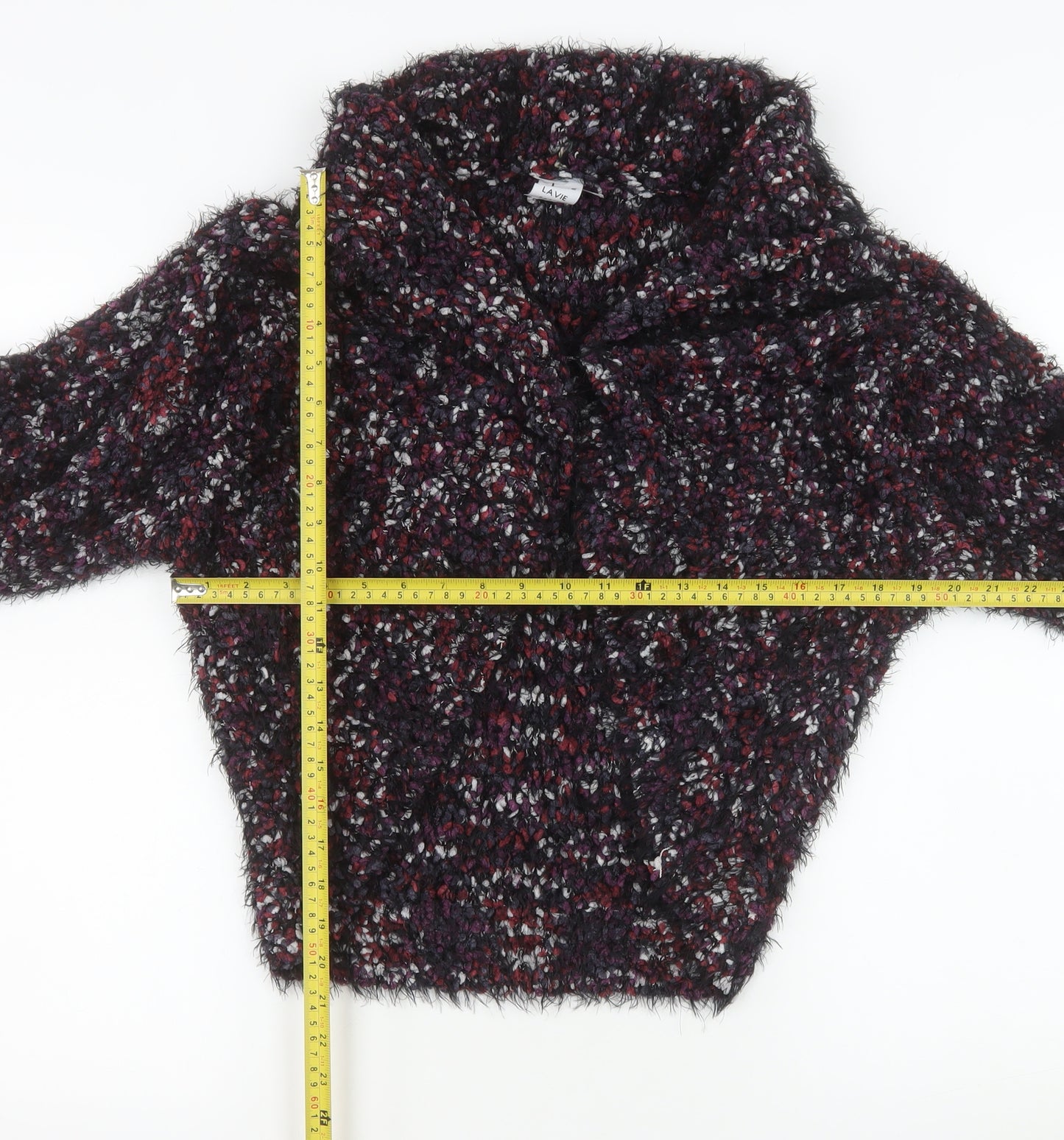 J'aime Lavie Paris Womens Multicoloured Size 14 Cowl Neck Chunky Knit Cardigan