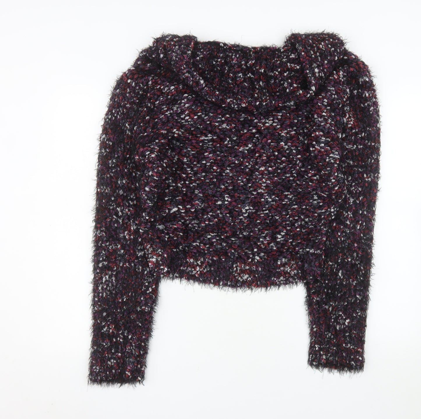 J'aime Lavie Paris Womens Multicoloured Size 14 Cowl Neck Chunky Knit Cardigan