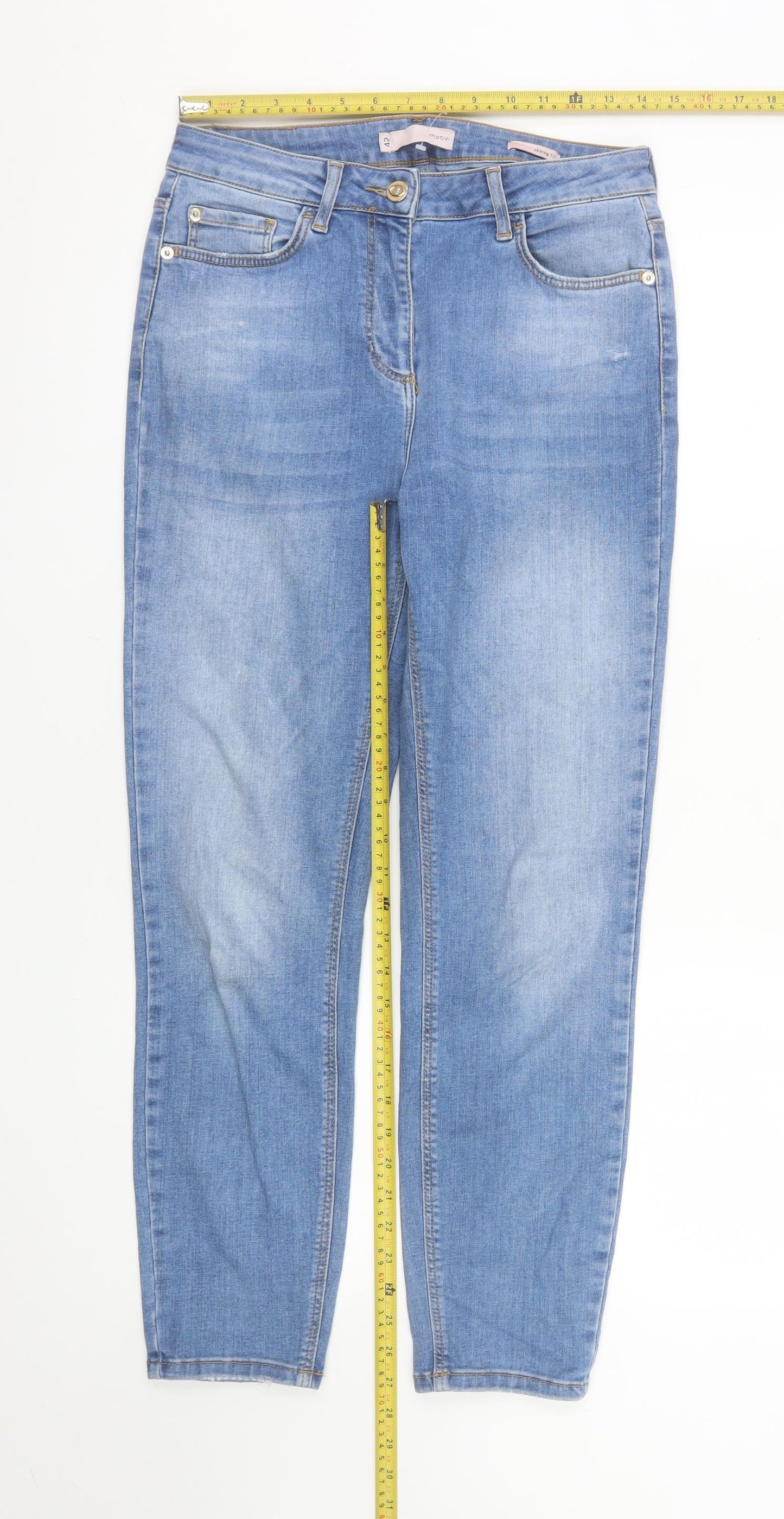 Motivi Women Blue Size 10 Straight Stretch Denim Jeans