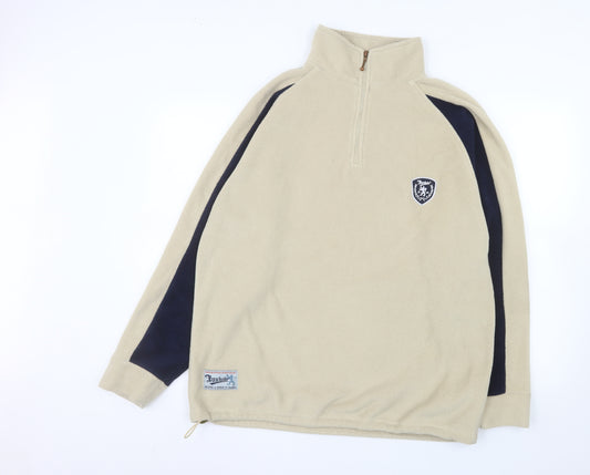 Foxhole Men's Beige Fleece 1/2 Zip Pullover Sweatshirt L