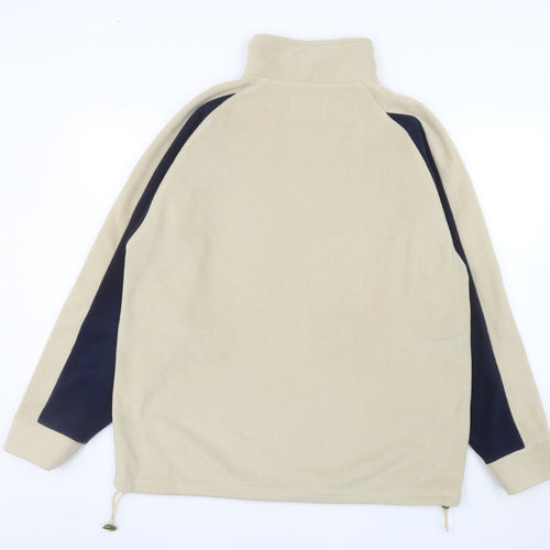 Foxhole Men's Beige Fleece 1/2 Zip Pullover Sweatshirt L
