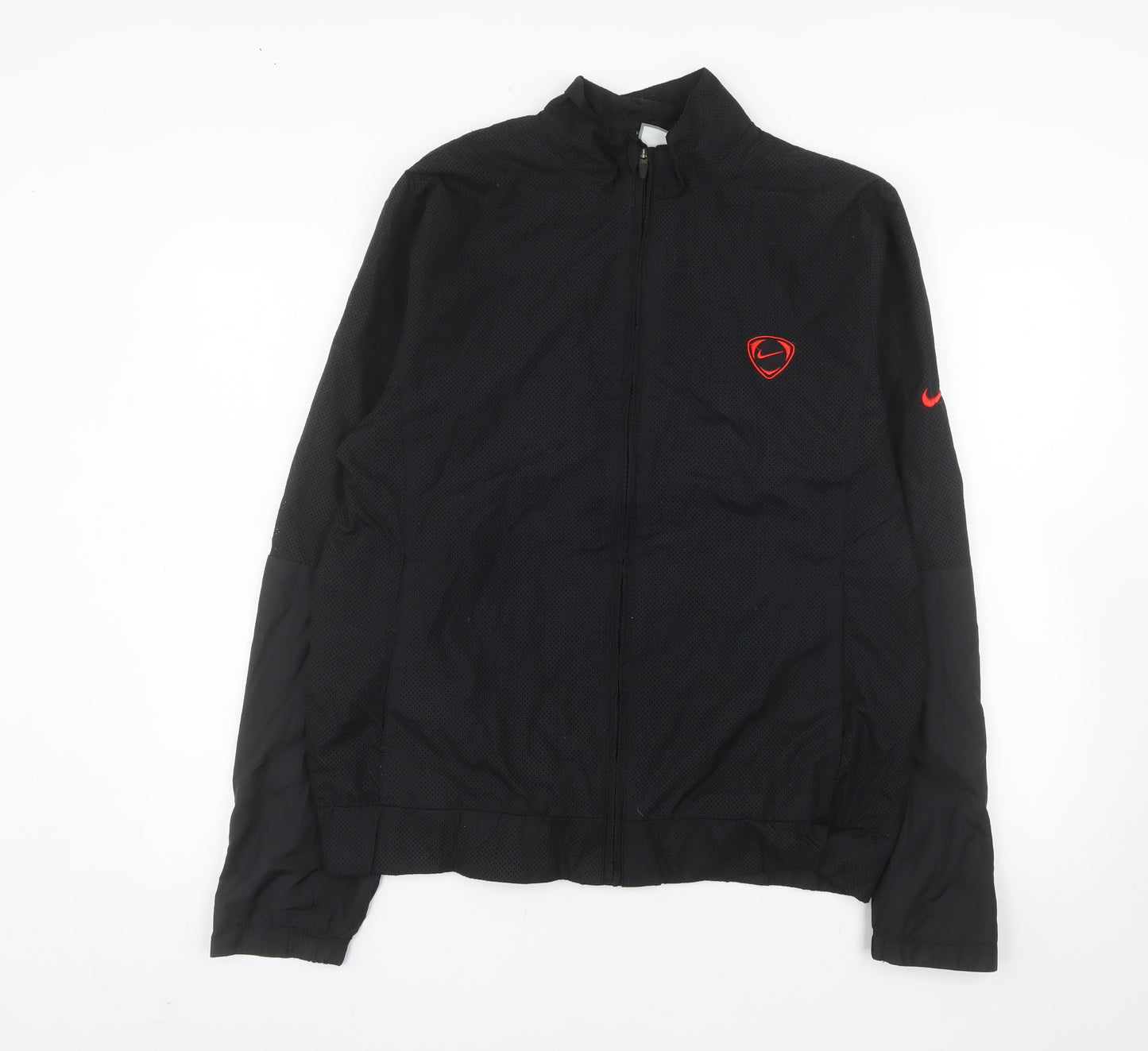 Nike Men's Black L Windbreaker Sports Jacket Full Zip