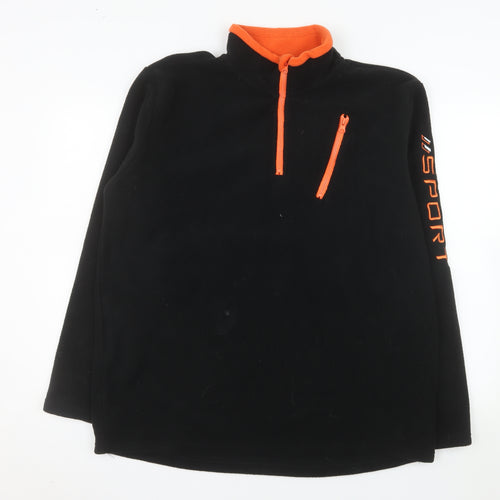 Atlas For Men Black Fleece 1/4 Zip Pullover Sweatshirt Size L