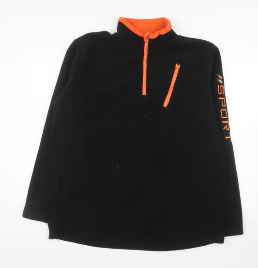 Atlas For Men Black Fleece 1/4 Zip Pullover Sweatshirt Size L