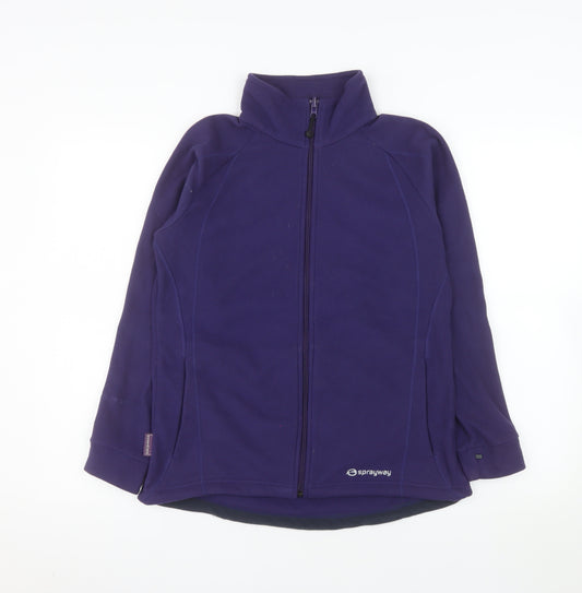 Sprayway Womens Purple Full Zip Fleece Jacket UK 10 Essentials