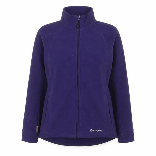 Front view of Sprayway women’s purple full zip fleece jacket uk 10 essentials