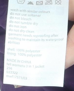 Mountain Warehouse Women's Purple Waterproof 3-in-1 Jacket UK 8