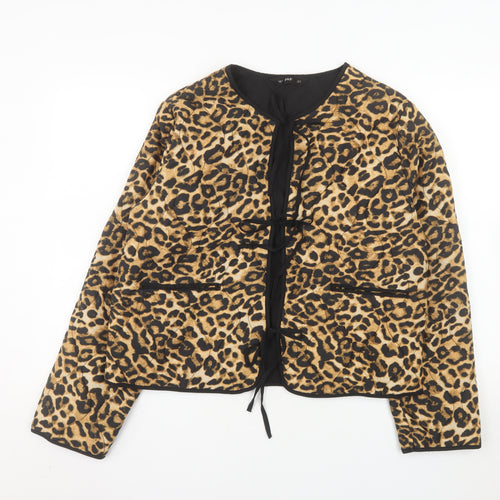 F&F Women’s Brown Leopard Print Quilted Cotton Jacket UK 12