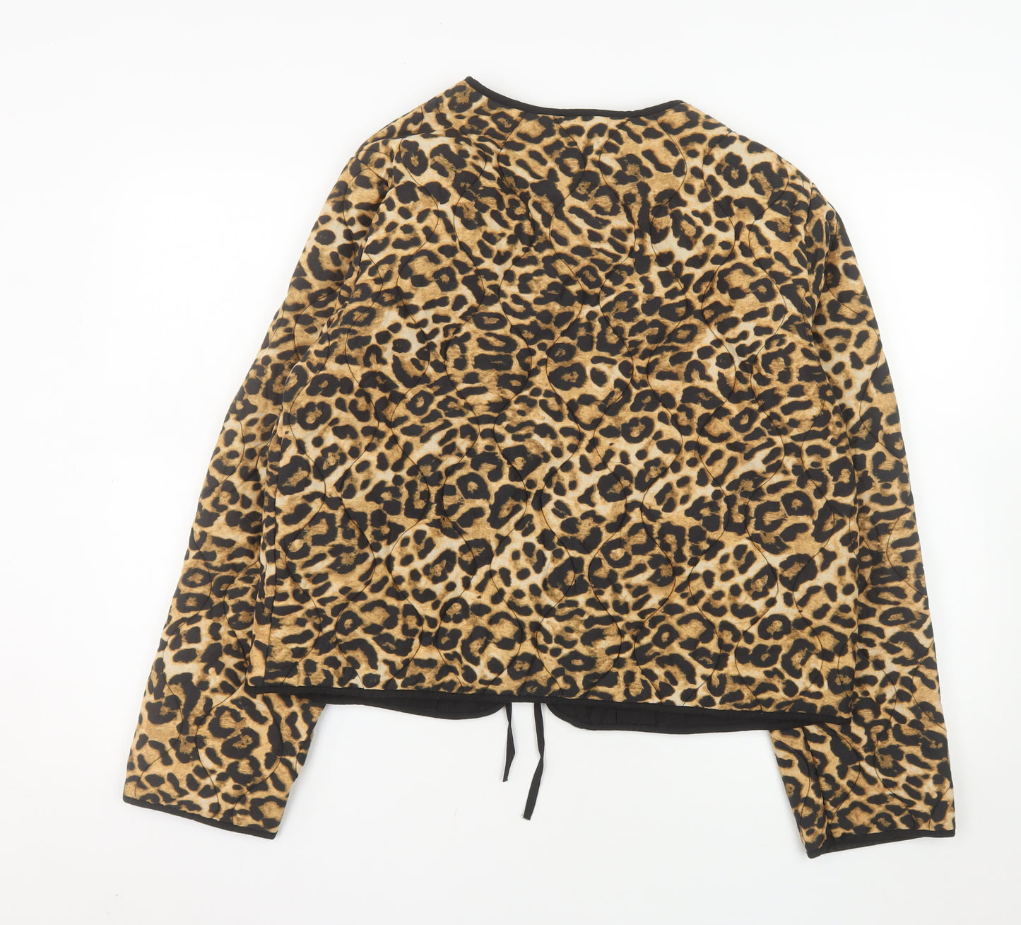 F&F Women’s Brown Leopard Print Quilted Cotton Jacket UK 12