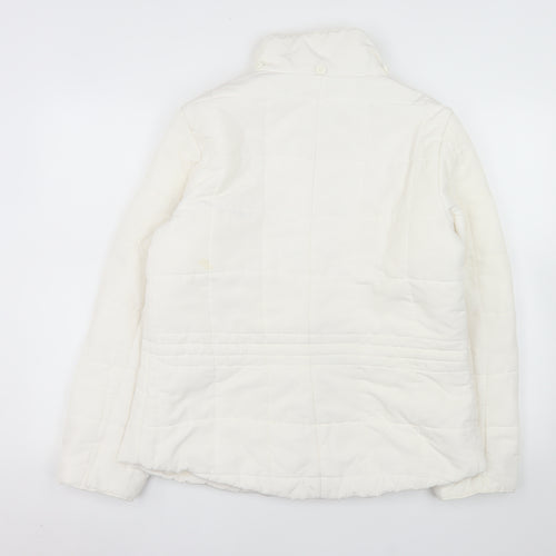 Woolworths Women's White Size 16 Puffer Jacket with Zip Pockets