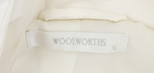 Woolworths Women's White Size 16 Puffer Jacket with Zip Pockets