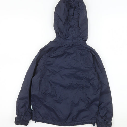 Trespass Boys Blue Waterproof Hooded Rain Jacket 5-6 Years Windproof Coat