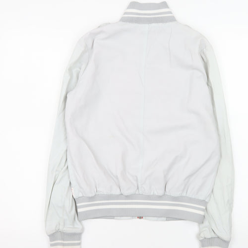 Pepe Jeans Womens White Bomber Jacket Size S Cotton Blend Zip Up