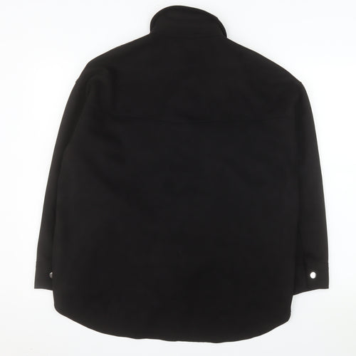 Zara Women Black Softshell Button Jacket Size S Classic Style