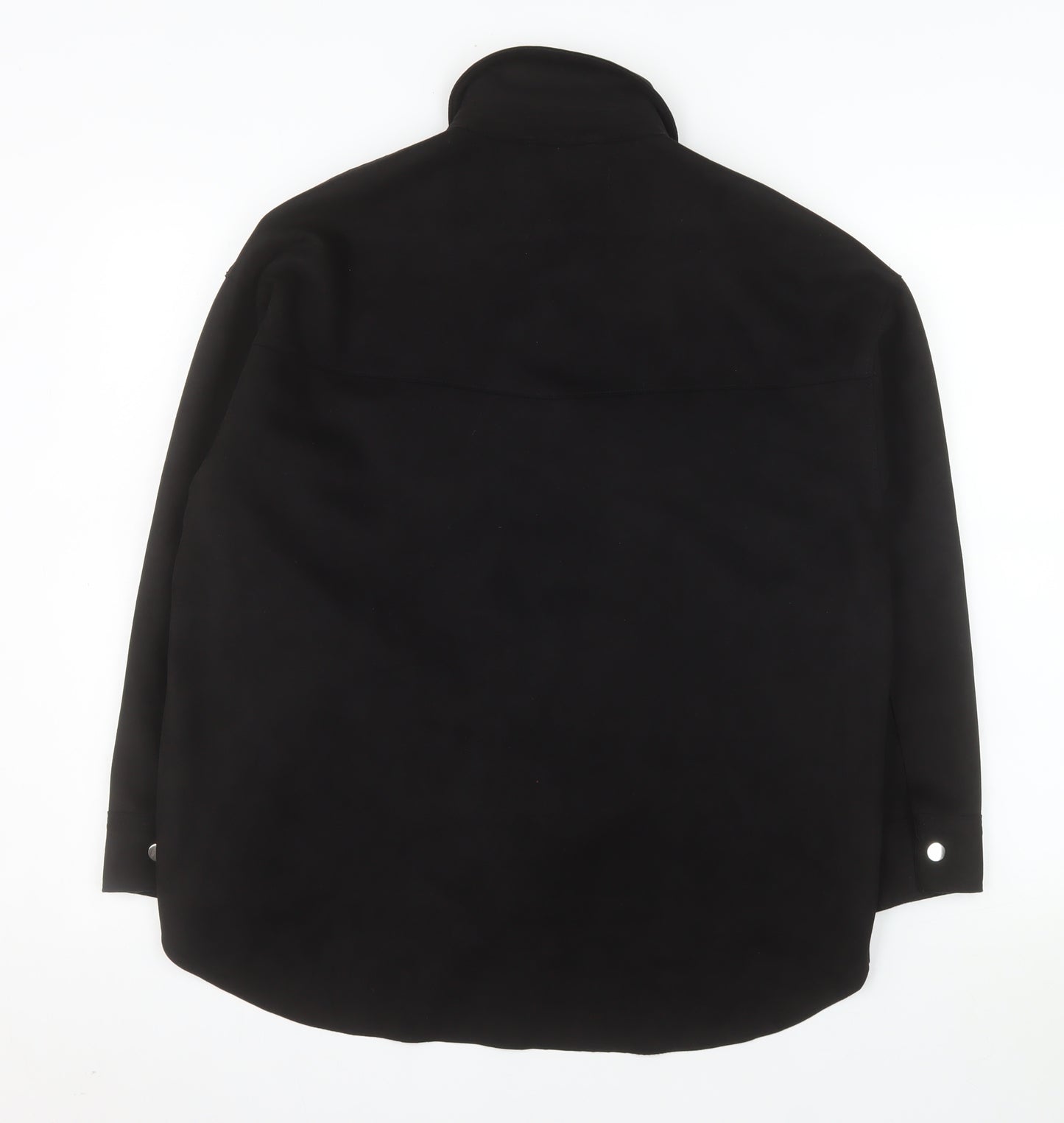 Zara Women Black Softshell Button Jacket Size S Classic Style