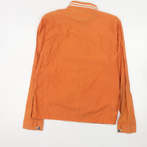 Penguin by Munsingwear Men's Orange Bomber Jacket M Nylon Cotton Full Zip
