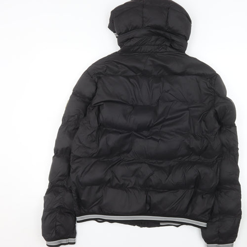 Avenzi Roma Men's Black L Puffer Jacket Hooded Nylon Winter Coat