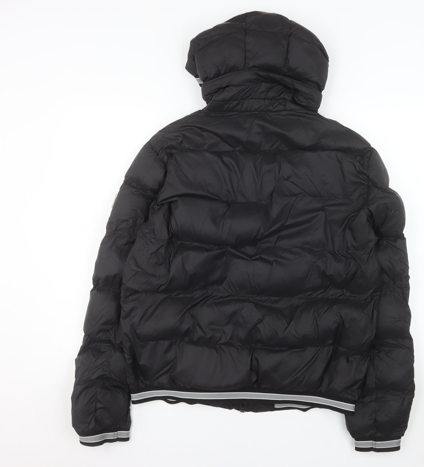 Avenzi Roma Men's Black L Puffer Jacket Hooded Nylon Winter Coat