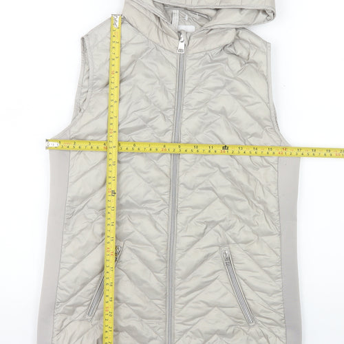 Street One Women's Grey Quilted Hooded Puffer Waistcoat Size 8