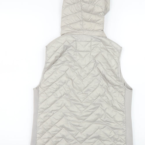 Street One Women's Grey Quilted Hooded Puffer Waistcoat Size 8