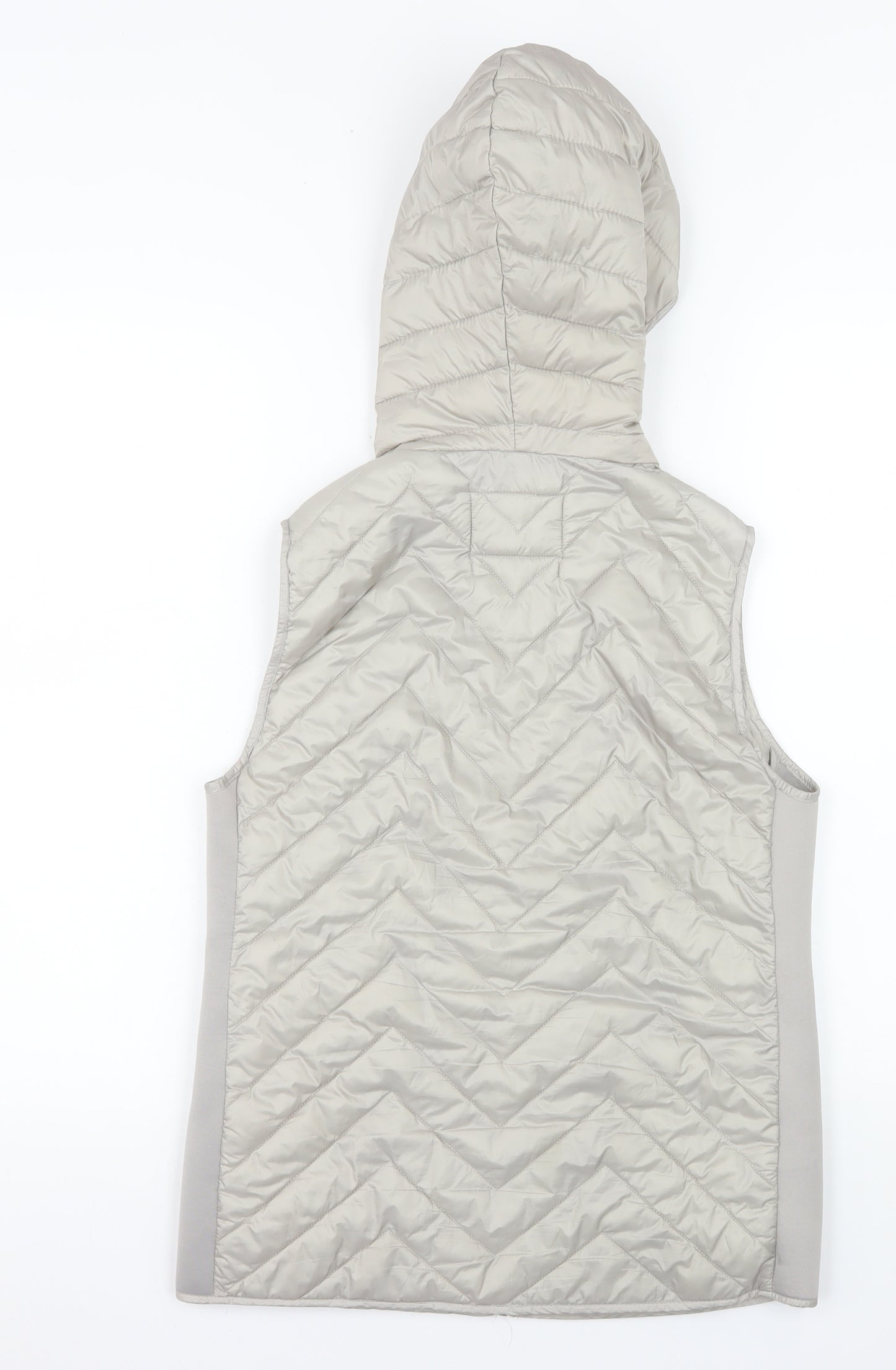 Street One Women's Grey Quilted Hooded Puffer Waistcoat Size 8