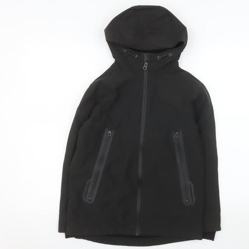 Next Boys Black Hooded Waterproof Parka Coat 10 Years