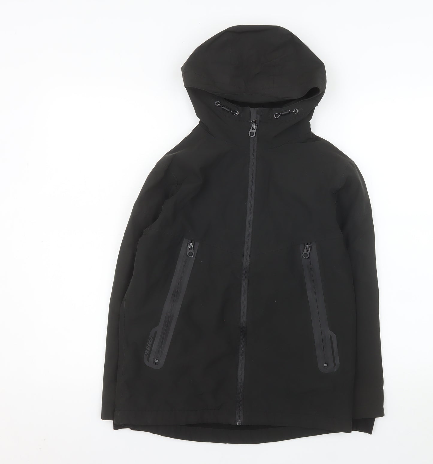 Next Boys Black Hooded Waterproof Parka Coat 10 Years