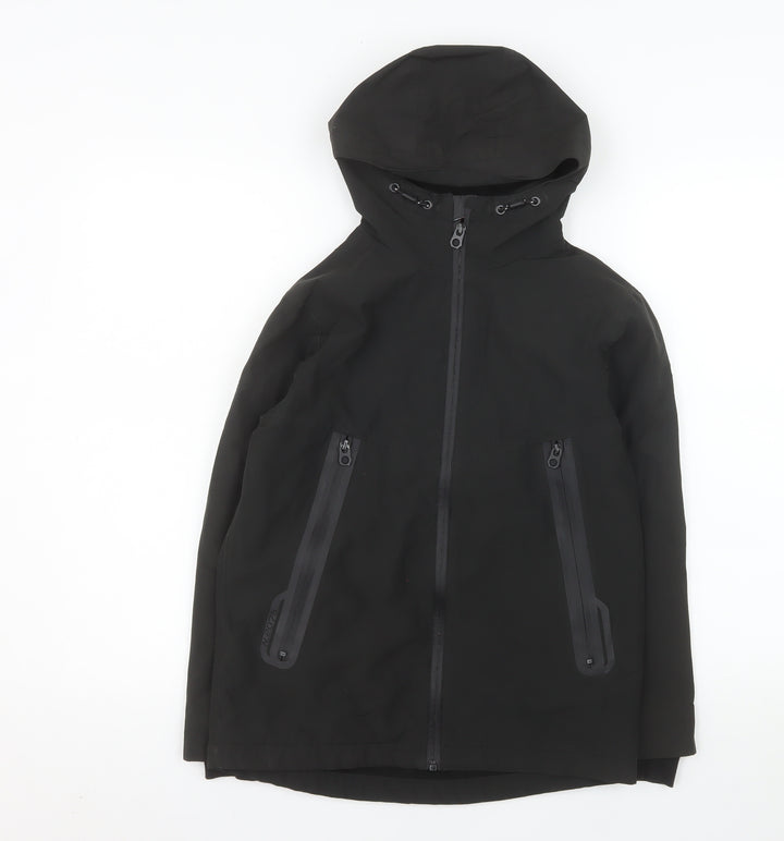 Next Boys Black Hooded Waterproof Parka Coat 10 Years