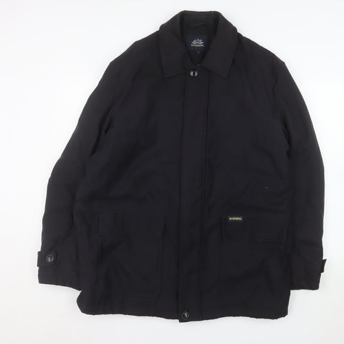 Bosideng Men's Black L Regular Fit Mid-Length Overcoat