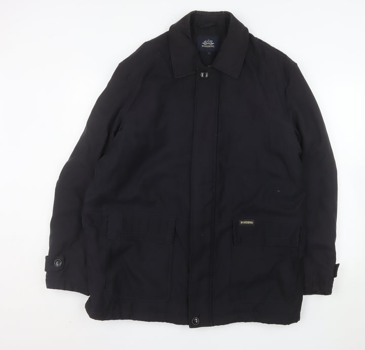Bosideng Men's Black L Regular Fit Mid-Length Overcoat