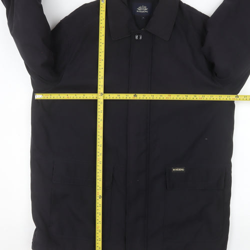 Bosideng Men's Black L Regular Fit Mid-Length Overcoat