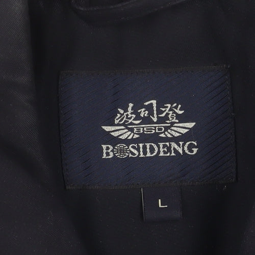 Bosideng Men's Black L Regular Fit Mid-Length Overcoat