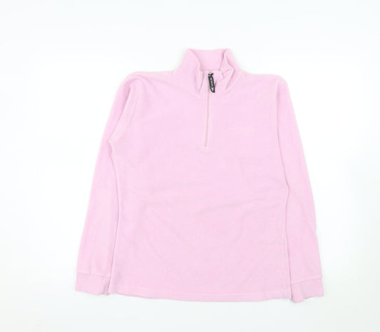 Trespass Womens Pink Fleece 1/4 Zip Pullover Sweatshirt Size M