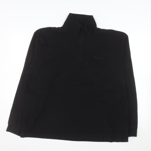 Campri Men's Black XL Fleece 1/2 Zip Pullover Sweatshirt