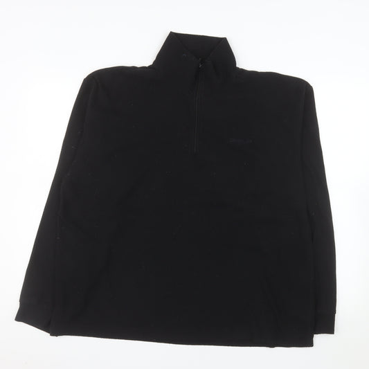 Campri Men's Black XL Fleece 1/2 Zip Pullover Sweatshirt