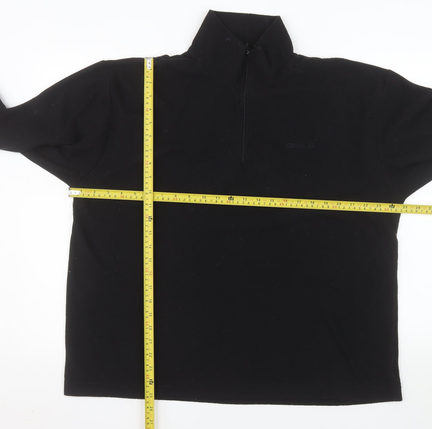 Campri Men's Black XL Fleece 1/2 Zip Pullover Sweatshirt